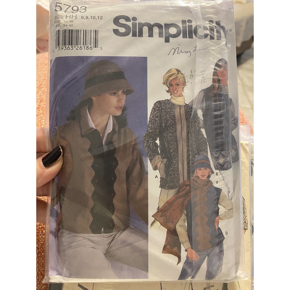 Simplicity 5793 Sewing Pattern Misses Jacket Vest Hat Size 6-12 Uncut